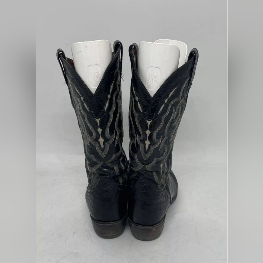 Tony Lama Designe Men's Bonham Smooth Ostrich Western Boots - Round Toe Sz 10.5D - Picture 3 of 8